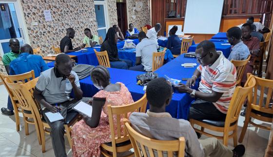 RA during data collection training South Sudan
